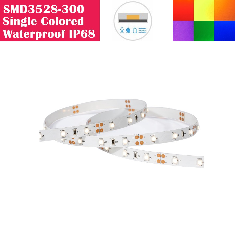5 Meters SMD3528/SMD2835 (0.1W) Waterproof IP68 300LEDs Flexible LED Strip Lights